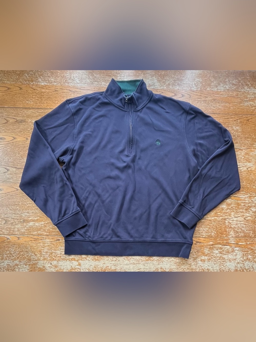 Brooks Brothers Supima Cotton 1/4 Zip Cotton Pullover Size Large Mens